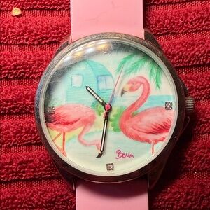 Boum Flamingo Tropical Watch Pink Silicone Strap